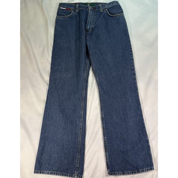 Vintage Y2K Tommy Hilfiger Jeans Mens 32x32 Stretch Denim‎ Straight Leg Loose - Picture 1 of 8